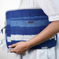 Sustainable Handmade Cotton Laptop Sleeve/Laptop Cover by Ekatra - Indigo stripes