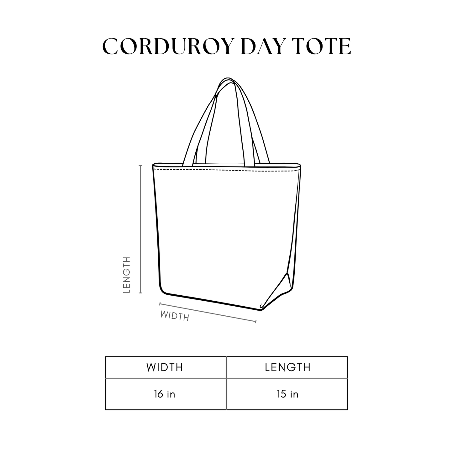 Minimalist Corduroy Day Tote