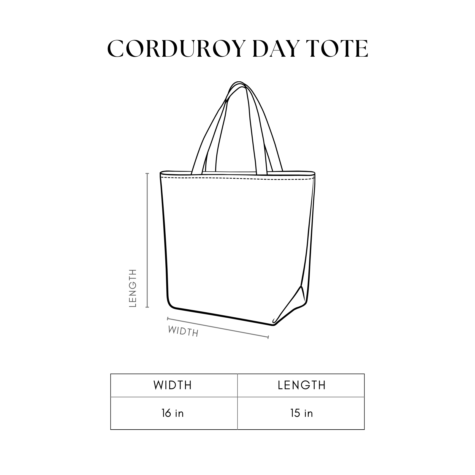 Minimalist Corduroy Day Tote