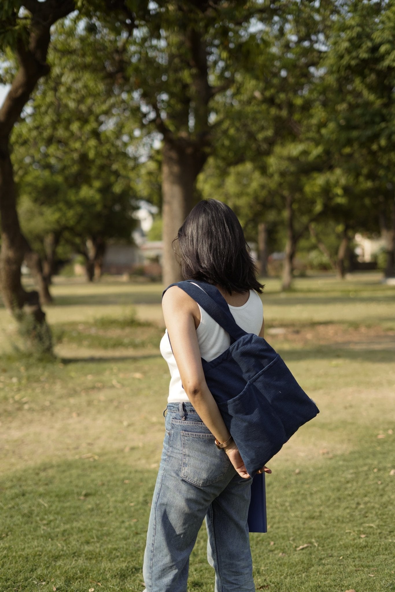 Minimalist Corduroy Day Tote