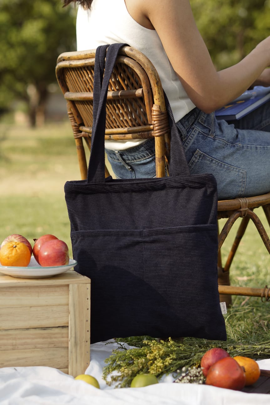 Minimalist Corduroy Day Tote