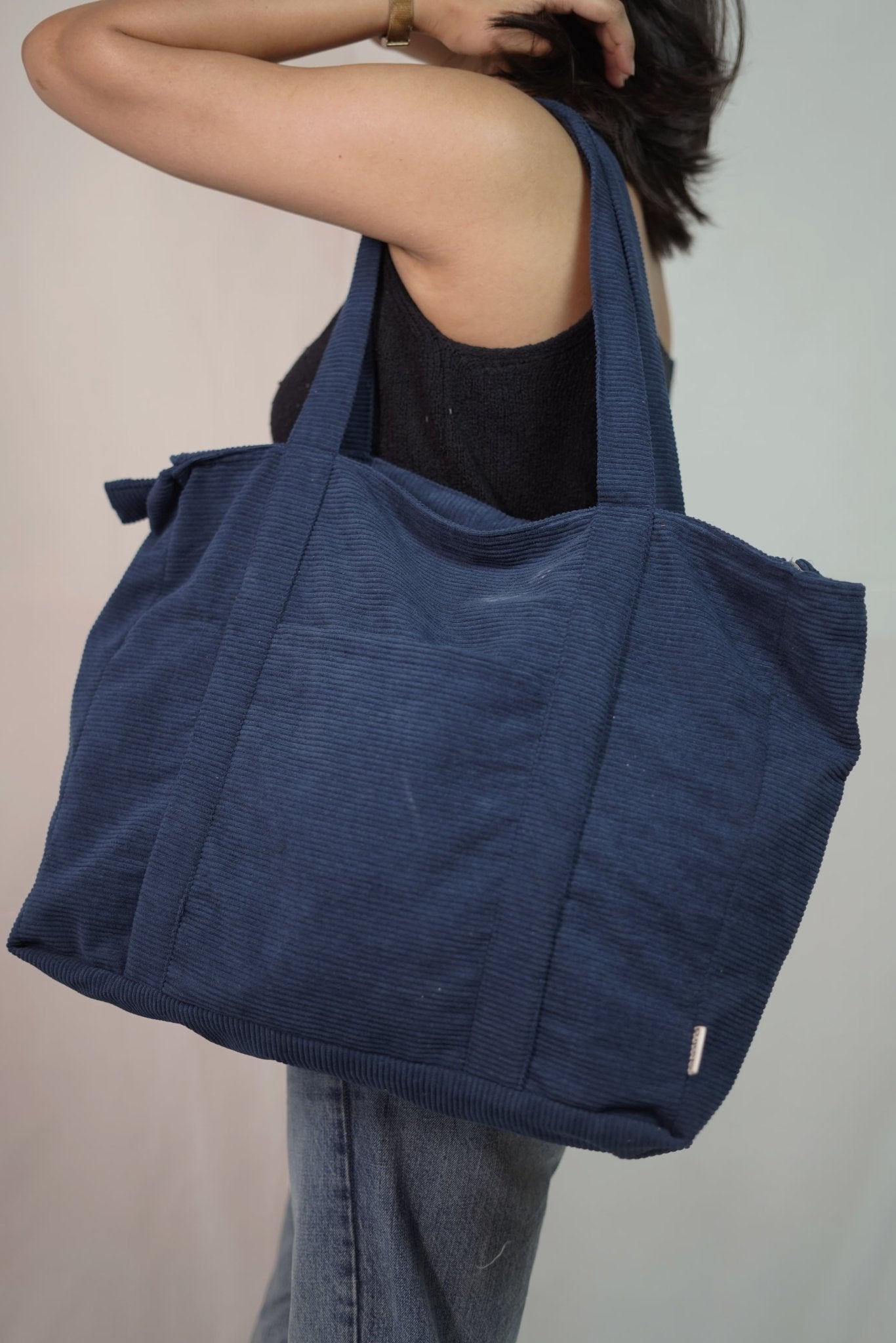 Minimalist Corduroy Shoppers Tote