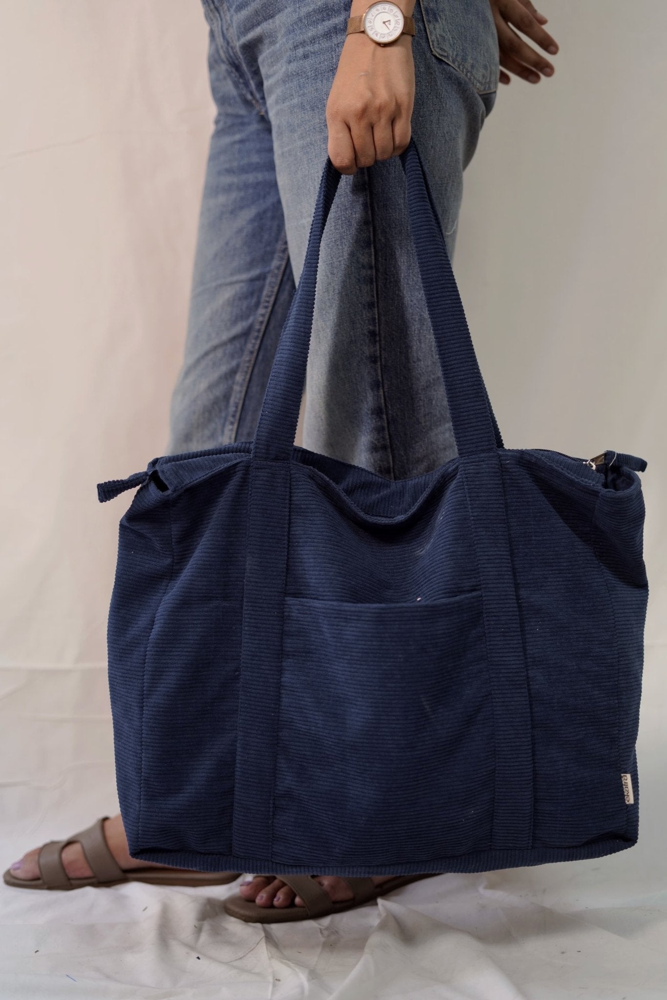 Minimalist Corduroy Shoppers Tote