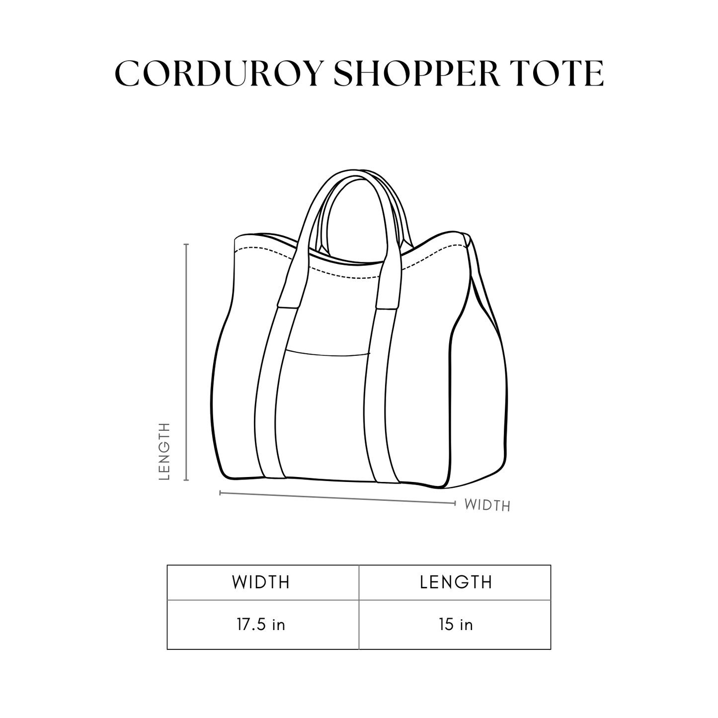 Minimalist Corduroy Shoppers Tote