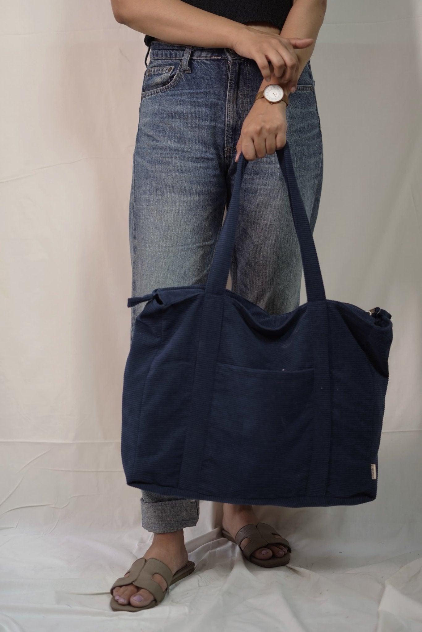 Minimalist Corduroy Shoppers Tote