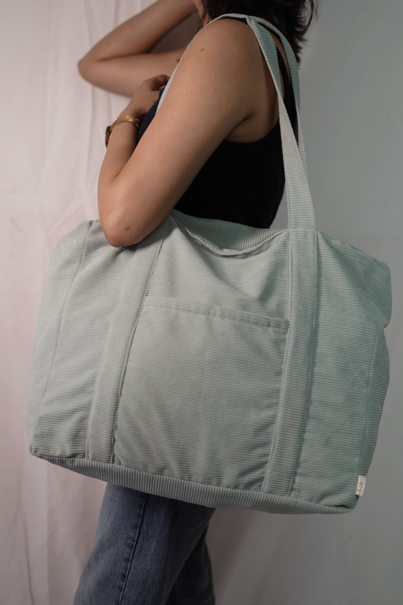 Minimalist Corduroy Shoppers Tote