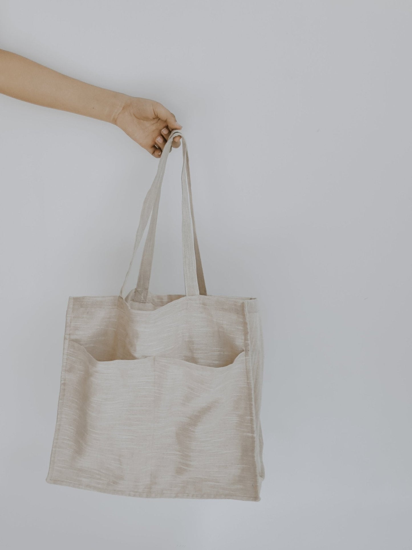 Premium Linen Tote Bags with pockets - Eco Friendly