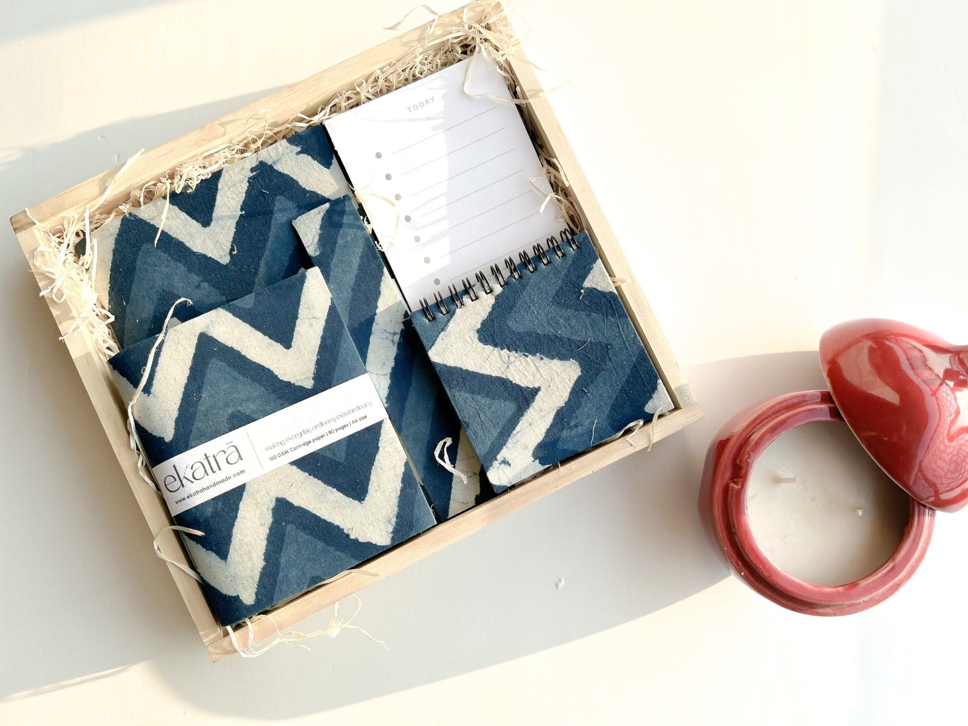 Stationery Loaded Gift hamper personalized by Ekatra Loaded Gift Box - Indigo Chevron