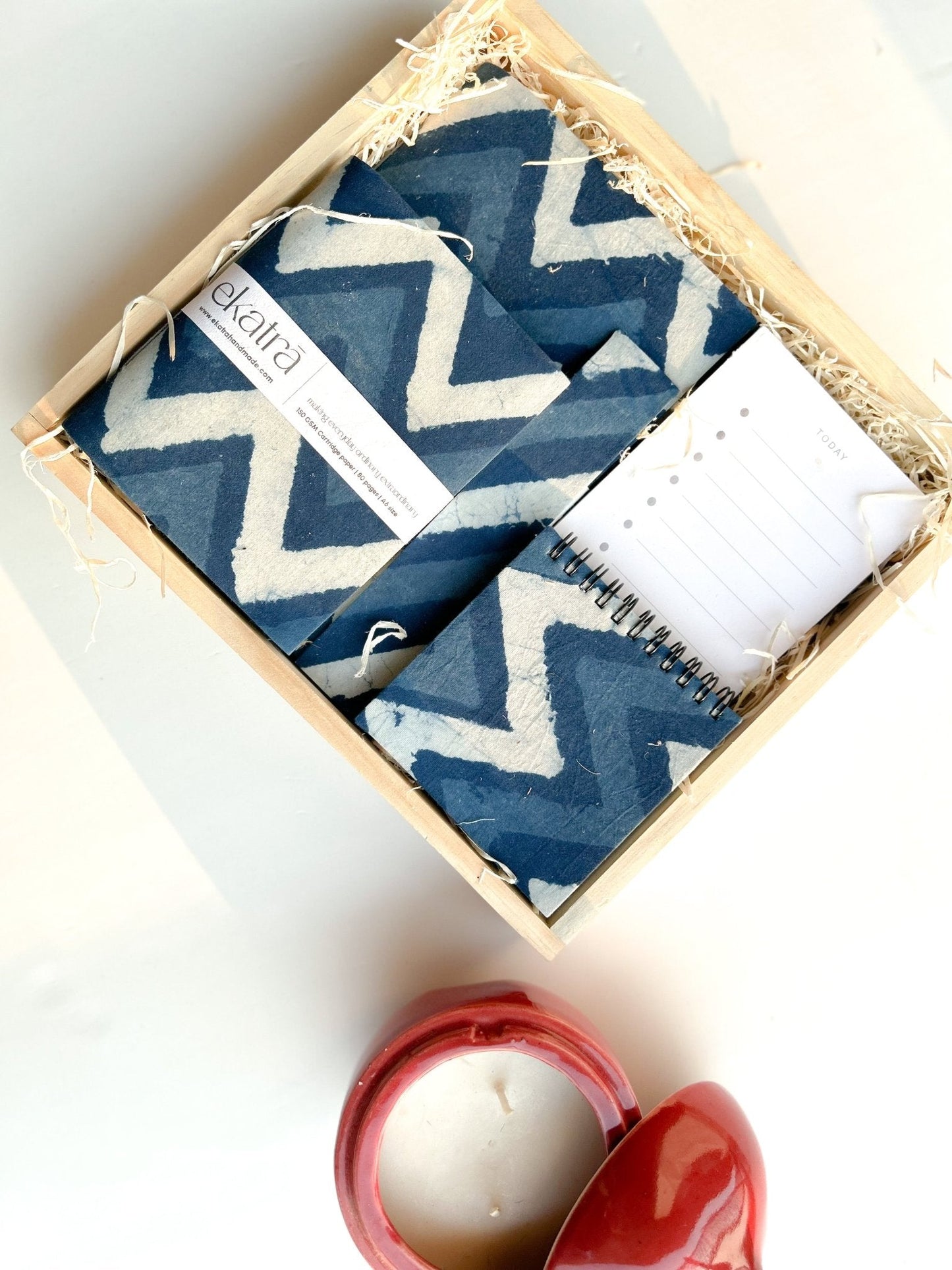 Stationery Loaded Gift hamper personalized by Ekatra Loaded Gift Box - Indigo Chevron