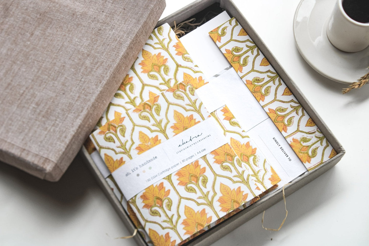 Stationery Loaded Gift hamper personalized by Ekatra Loaded Gift Box - Yellow Floral