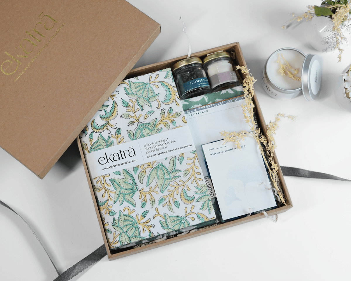 Sustainable Gratitude Hamper by Ekatra - Green Leaf floral