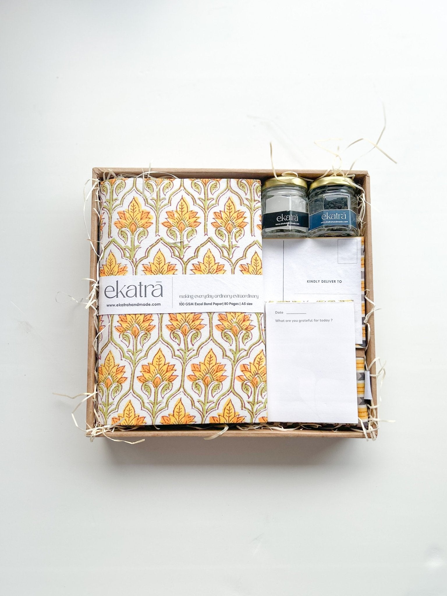 Sustainable Gratitude Hamper by Ekatra - Yellow floral