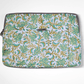 Sustainable Handmade Cotton Laptop Sleeve/Laptop Cover by Ekatra - Green Floral