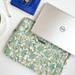 Sustainable Handmade Cotton Laptop Sleeve/Laptop Cover by Ekatra - Green Floral