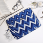 Sustainable Handmade Cotton Laptop Sleeve/Laptop Cover by Ekatra -Indigo Chevron