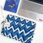 Sustainable Handmade Cotton Laptop Sleeve/Laptop Cover by Ekatra -Indigo Chevron