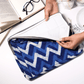 Sustainable Handmade Cotton Laptop Sleeve/Laptop Cover by Ekatra -Indigo Chevron