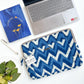 Sustainable Handmade Cotton Laptop Sleeve/Laptop Cover by Ekatra -Indigo Chevron