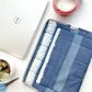 Sustainable Handmade Cotton Laptop Sleeve/Laptop Cover by Ekatra - Indigo stripes