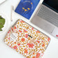 Sustainable Handmade Cotton Laptop Sleeve/Laptop Cover by Ekatra - Pink floral