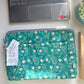 Sustainable Handmade Cotton Laptop Sleeve/Laptop Cover by Ekatra - Teal Floral