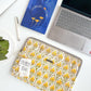 Sustainable Handmade Cotton Laptop Sleeve/Laptop Cover by Ekatra - Yellow motif