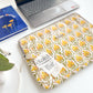 Sustainable Handmade Cotton Laptop Sleeve/Laptop Cover by Ekatra - Yellow motif