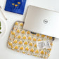 Sustainable Handmade Cotton Laptop Sleeve/Laptop Cover by Ekatra - Yellow motif