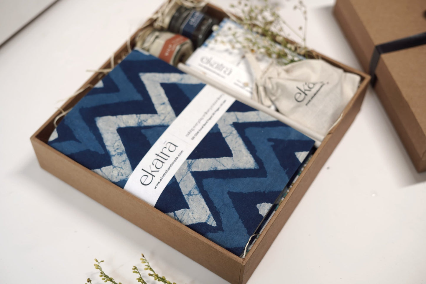 Sustainable Thoughtful Hamper by Ekatra Indigo Chevron