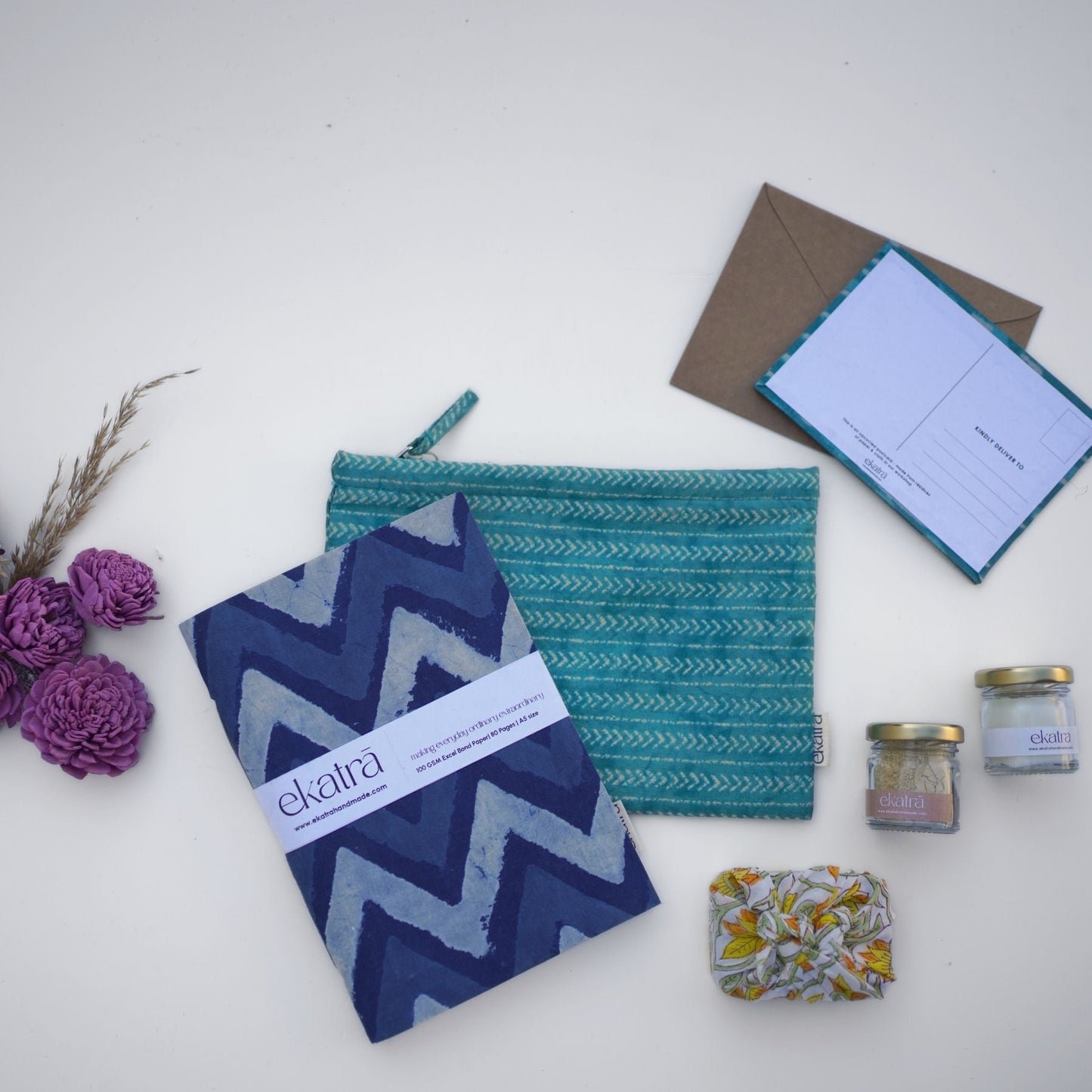 Sustainable Wellness Hamper for all by Ekatra - Indigo Chevron