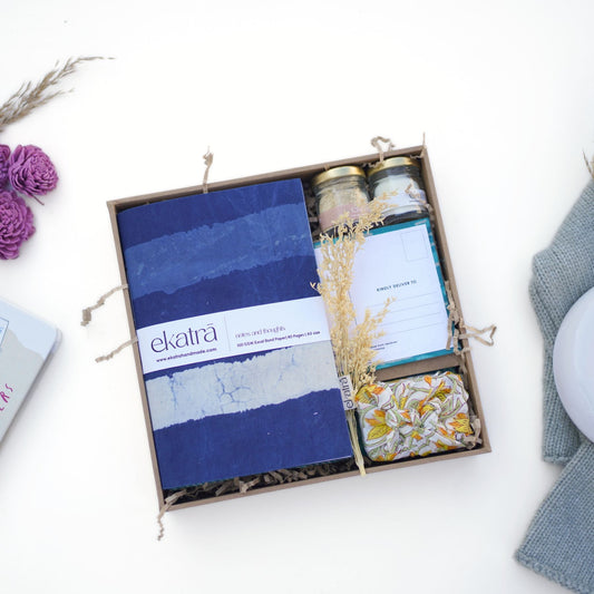 Sustainable Wellness Hamper for all by Ekatra - Indigo Stripes