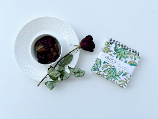 Travel friendly Wire bound journal by Ekatra Green Floral