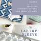 Sustainable Handmade Cotton Laptop Sleeve/Laptop Cover by Ekatra - Green chevron